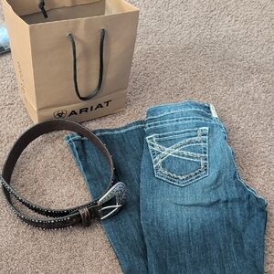 Ariat Women's Dark Blue Bootcut Jean with Contrast Stitching